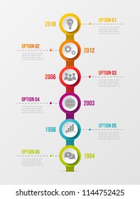 Company milestone with financial icons. Vector.