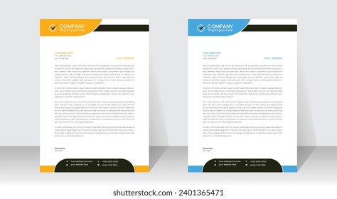 Company Modern Letterhead Template, Elegant letterhead template design in minimalist style, Business style letterhead design, Creative Business style.