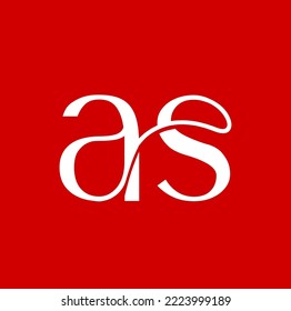 AS company name initial letters icon. AS brand.