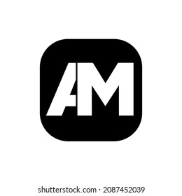AM company name initial letters monogram. AM letters logo.