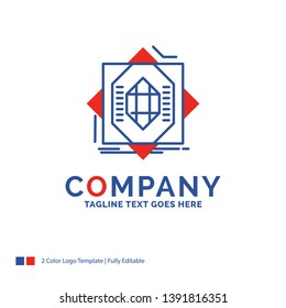 Company Name Logo Design For Abstract, core, fabrication, formation, forming. Blue and red Brand Name Design with place for Tagline. Abstract Creative Logo template for Small and Large Business.