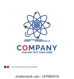 Company Name Logo Design For Analysis, data, information, research, science. Blue and red Brand Name Design with place for Tagline. Abstract Creative Logo template for Small and Large Business.