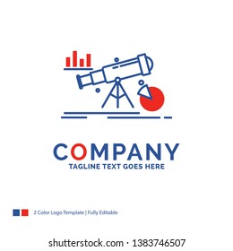 Company Name Logo Design For Analytics, finance, forecast, market, prediction. Blue and red Brand Name Design with place for Tagline. Abstract Creative Logo template for Small and Large Business.