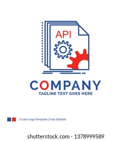 Company Name Logo Design For Api, app, coding, developer, software. Blue and red Brand Name Design with place for Tagline. Abstract Creative Logo template for Small and Large Business.