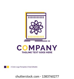 Company Name Logo Design For Api, application, developer, platform, science. Purple and yellow Brand Name Design with place for Tagline. Creative Logo template for Small and Large Business.