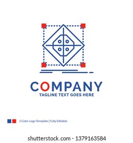 Company Name Logo Design For Architecture, cluster, grid, model, preparation. Blue and red Brand Name Design with place for Tagline. Abstract Creative Logo template for Small and Large Business.