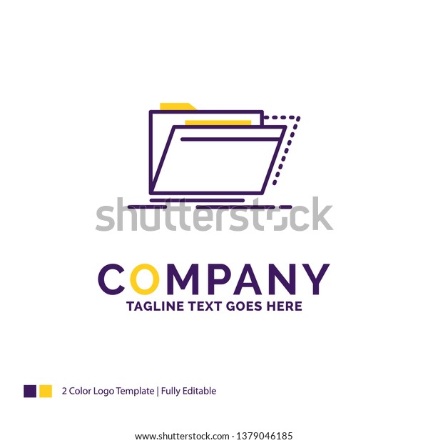 Company Name Logo Design For Archive, catalog,\
directory, files, folder. Purple and yellow Brand Name Design with\
place for Tagline. Creative Logo template for Small and Large\
Business.