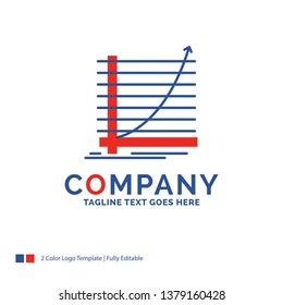 Company Name Logo Design For Arrow, chart, curve, experience, goal. Blue and red Brand Name Design with place for Tagline. Abstract Creative Logo template for Small and Large Business.