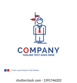 Company Name Logo Design For Arrow, choice, choose, decision, direction. Blue and red Brand Name Design with place for Tagline. Abstract Creative Logo template for Small and Large Business.