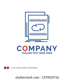 Company Name Logo Design For Audio, file, loop, mix, sound. Blue and red Brand Name Design with place for Tagline. Abstract Creative Logo template for Small and Large Business.