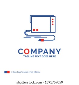 Company Name Logo Design For audio, card, external, interface, sound. Blue and red Brand Name Design with place for Tagline. Abstract Creative Logo template for Small and Large Business.