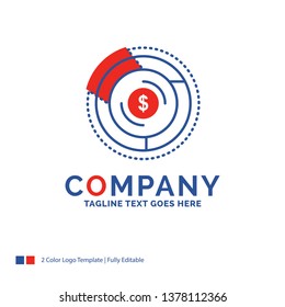 Company Name Logo Design For Balance, budget, diagram, financial, graph. Blue and red Brand Name Design with place for Tagline. Abstract Creative Logo template for Small and Large Business.