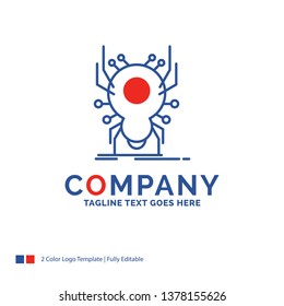 Company Name Logo Design For Bug, insect, spider, virus, App. Blue and red Brand Name Design with place for Tagline. Abstract Creative Logo template for Small and Large Business.