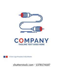 Company Name Logo Design For Buzz, communication, interaction, marketing, wire. Blue and red Brand Name Design with place for Tagline. Abstract Creative Logo template for Small and Large Business.