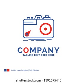 Company Name Logo Design For Camera, photography, capture, photo, aperture. Blue and red Brand Name Design with place for Tagline. Abstract Creative Logo template for Small and Large Business.