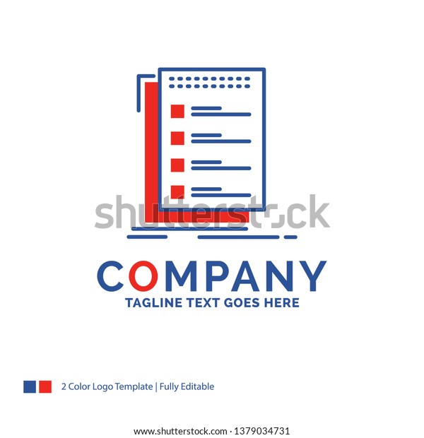 Company Name Logo Design Check Checklist Stock Vector Royalty Free