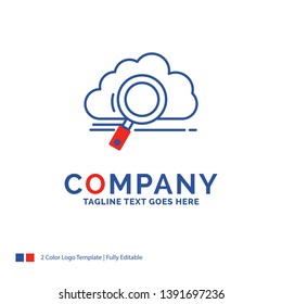 Company Name Logo Design For cloud, search, storage, technology, computing. Blue and red Brand Name Design with place for Tagline. Abstract Creative Logo template for Small and Large Business.
