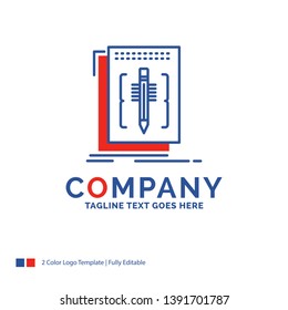 Company Name Logo Design For Code, edit, editor, language, program. Blue and red Brand Name Design with place for Tagline. Abstract Creative Logo template for Small and Large Business.