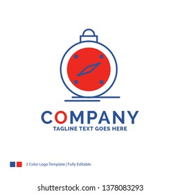 Company Name Logo Design For compass, direction, navigation, gps, location. Blue and red Brand Name Design with place for Tagline. Abstract Creative Logo template for Small and Large Business.