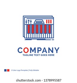 Company Name Logo Design For Controller, keyboard, keys, midi, sound. Blue and red Brand Name Design with place for Tagline. Abstract Creative Logo template for Small and Large Business.