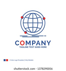 Company Name Logo Design For Data, global, internet, network, web. Blue and red Brand Name Design with place for Tagline. Abstract Creative Logo template for Small and Large Business.