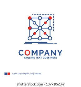 Company Name Logo Design For Data, framework, App, cluster, complex. Blue and red Brand Name Design with place for Tagline. Abstract Creative Logo template for Small and Large Business.