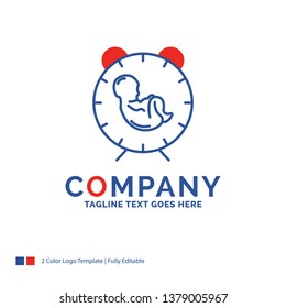 Company Name Logo Design For delivery, time, baby, birth, child. Blue and red Brand Name Design with place for Tagline. Abstract Creative Logo template for Small and Large Business.