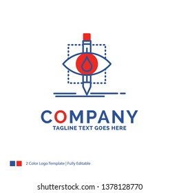 Company Name Logo Design For Ecology, monitoring, pollution, research, science. Blue and red Brand Name Design with place for Tagline. Abstract Creative Logo template for Small and Large Business.