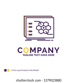 Company Name Logo Design For Game, strategic, strategy, tactic, tactical. Purple and yellow Brand Name Design with place for Tagline. Creative Logo template for Small and Large Business.