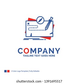 Company Name Logo Design For Game, map, mission, quest, role. Blue and red Brand Name Design with place for Tagline. Abstract Creative Logo template for Small and Large Business.