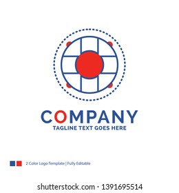 Company Name Logo Design For Help, life, lifebuoy, lifesaver, preserver. Blue and red Brand Name Design with place for Tagline. Abstract Creative Logo template for Small and Large Business.