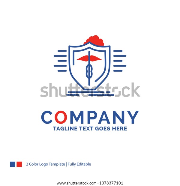 Company Name Logo Design For insurance, health,\
medical, protection, safe. Blue and red Brand Name Design with\
place for Tagline. Abstract Creative Logo template for Small and\
Large Business.