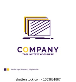 Company Name Logo Design For Design, layer, layout, texture, textures. Purple and yellow Brand Name Design with place for Tagline. Creative Logo template for Small and Large Business.