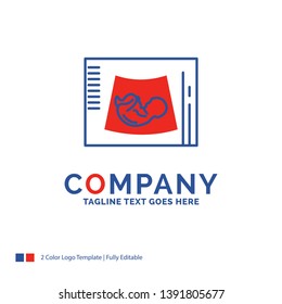 Company Name Logo Design For Maternity, pregnancy, sonogram, baby, ultrasound. Blue and red Brand Name Design with place for Tagline. Abstract Creative Logo template for Small and Large Business.