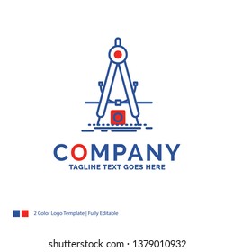 Company Name Logo Design For Design, measure, product, refinement, Development. Blue and red Brand Name Design with place for Tagline. Abstract Creative Logo template for Small and Large Business.