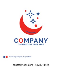 Company Name Logo Design For Moon, Night, star, weather, space. Blue and red Brand Name Design with place for Tagline. Abstract Creative Logo template for Small and Large Business.