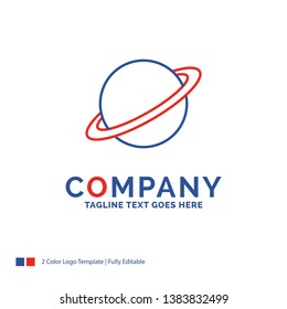 Company Name Logo Design For planet, space, moon, flag, mars. Blue and red Brand Name Design with place for Tagline. Abstract Creative Logo template for Small and Large Business.