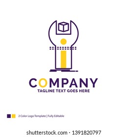 Company Name Logo Design For SDK, App, development, kit, programming. Purple and yellow Brand Name Design with place for Tagline. Creative Logo template for Small and Large Business.