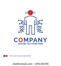 Company Name Logo Design For Sensor, body, Data, Human, Science. Blue and red Brand Name Design with place for Tagline. Abstract Creative Logo template for Small and Large Business.