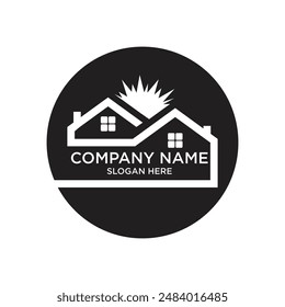 Company name logo design simple concept Premium Vector