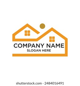 Company name logo design simple concept Premium Vector