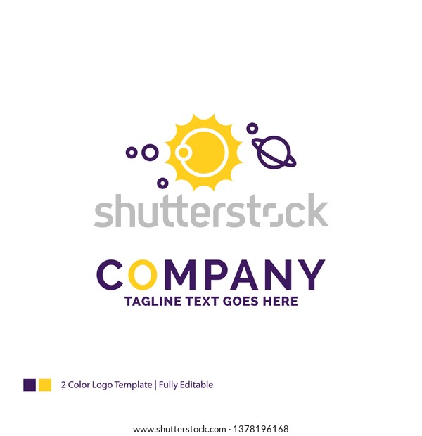 Company Name Logo Design For solar, system,
universe, solar system, astronomy. Purple and yellow Brand Name
Design with place for Tagline. Creative Logo template for Small and
Large Business.