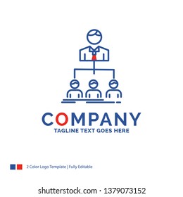 Company Name Logo Design For team, teamwork, organization, group, company. Blue and red Brand Name Design with place for Tagline. Abstract Creative Logo template for Small and Large Business.