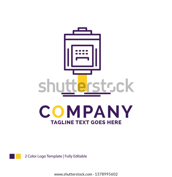 Company Name Logo\
Design For valet, parking, service, hotel, valley. Purple and\
yellow Brand Name Design with place for Tagline. Creative Logo\
template for Small and Large\
Business.