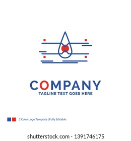 Company Name Logo Design For water, Monitoring, Clean, Safety, smart city. Blue and red Brand Name Design with place for Tagline. Abstract Creative Logo template for Small and Large Business.