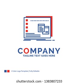 Company Name Logo Design For Window, Mac, operational, os, program. Blue and red Brand Name Design with place for Tagline. Abstract Creative Logo template for Small and Large Business.