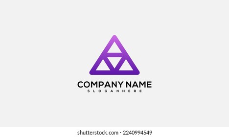 company name triangle logo design icon