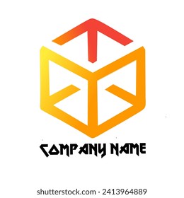 Firmenname, Vektorlogo mit Würfel-Symbol