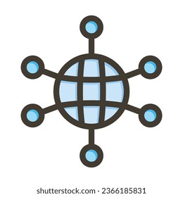 Company Network Vector Thick Line Filled Colors Icon For Personal And Commercial Use.
