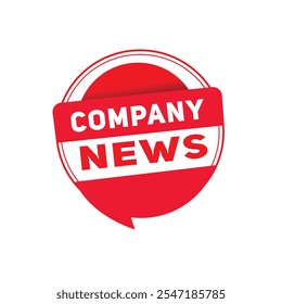 Company news banner vector element speech bubble Promotion badge for business. Design on white background.